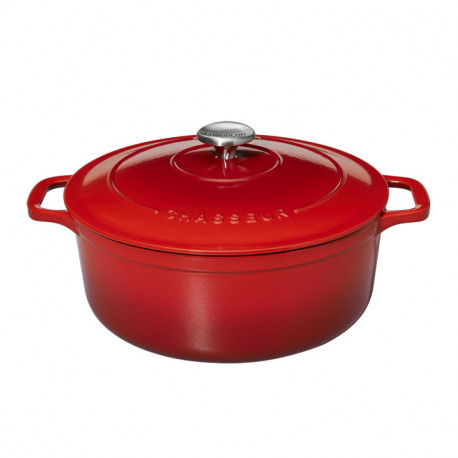 Genuine NEW Chasseur Round Cast Iron Casserole 30cm 2.5 L Federation Red 