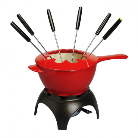 Fondue mixte diamètre 18 cm couleur extérieure Rouge type Fondue mixte