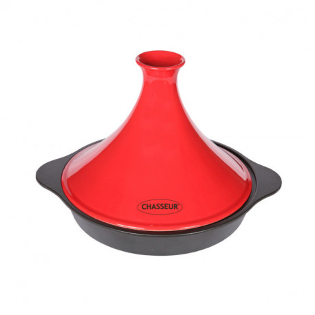 Tajine en fonte émaillée couleur extérieure Rouge diamètre 24 cm