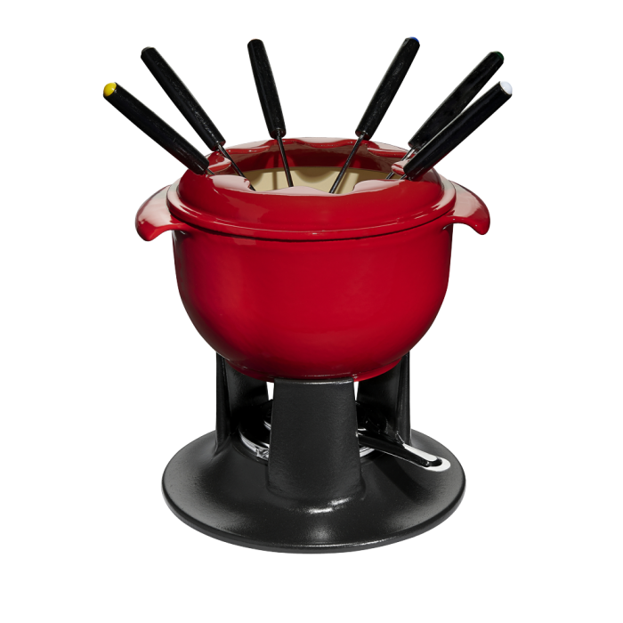 Bourguignonne fondue set diameter 21 cm Exterior colour Red type  Bourguignonne fondue set