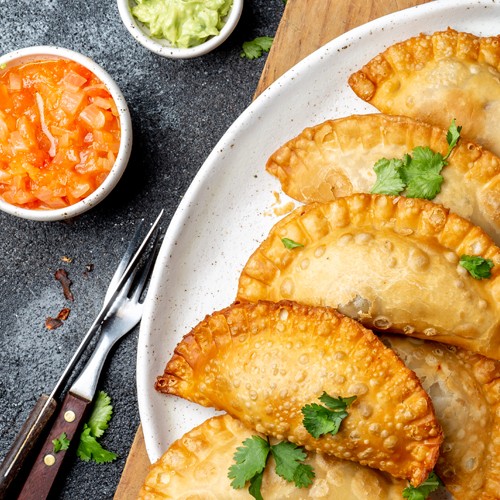 Beef empanadas with red onion